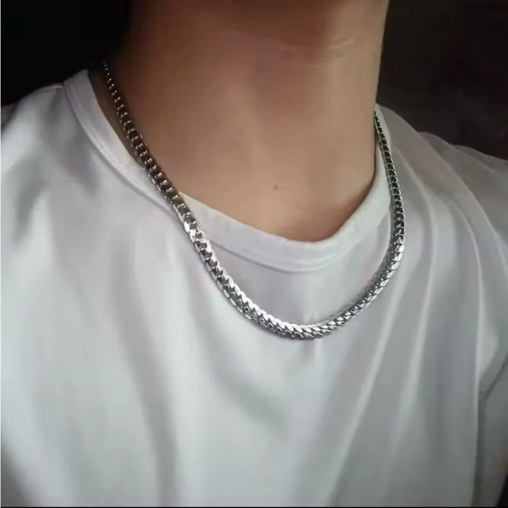 Men’s Women’s Silver Plated 5mm Chain Necklace 19”